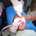 Emanuel getting his teeth cleaned for the first time.